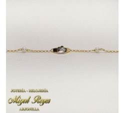 PULSERA PERLAS Y FLOR