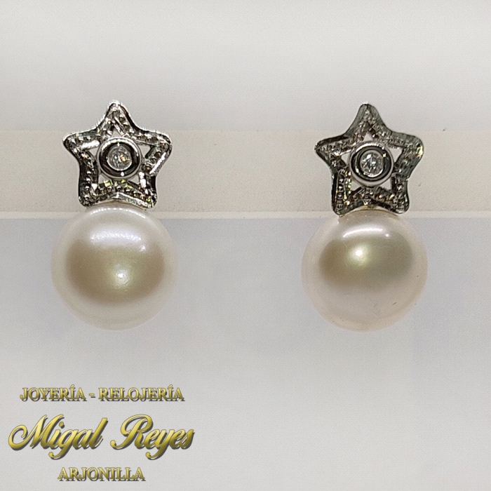 PENDIENTES ESTRELLAS PERLAS