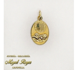 MEDALLA ORO NIÑO Y RELOJ OVAL                                         