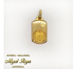 MEDALLA RELOJ ORO 18K. RECTANGULA                                     