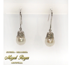 PENDIENTES O/BL.18K. PERLAS CULTI                                     