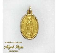 MEDALLA ORO MILAGROSA OVAL                                            