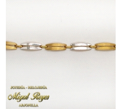 PULSERA ORO BICOLOR PLANA MATE                                        