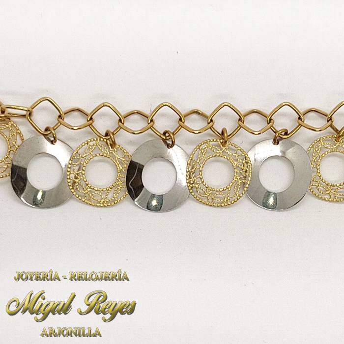 PULSERA BICOLOR AROS