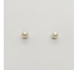 PENDIENTE ORO BLANCO CON PERLA 4MM                                    