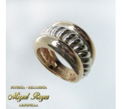 ANILLO PLATA Y CHAPADO ORO ROSA