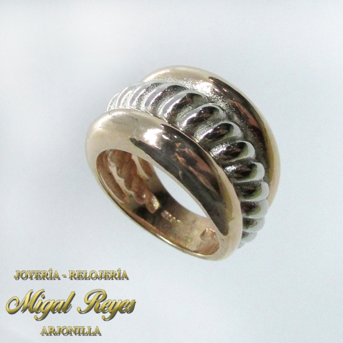 ANILLO PLATA Y CHAPADO ORO ROSA