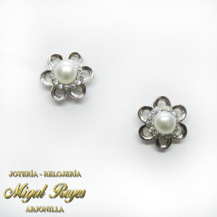 PENDIENTES FLOR PERLA