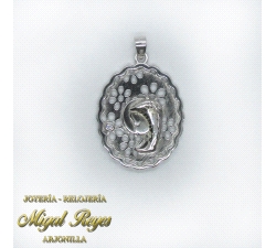 MEDALLA PLATA VIRGEN NIÑA OVAL                                        