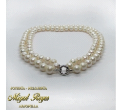 COLGANTE PLATA PERLAS DOBLE HILO                                      