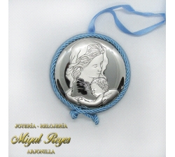 MEDALLA DE CUNA AZUL-ROSA