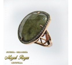 ANILLO CHAPADO ROSA CON PIEDRAS