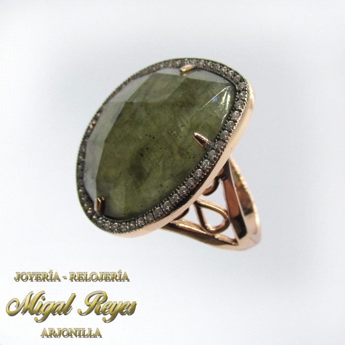 ANILLO CHAPADO ROSA CON PIEDRAS