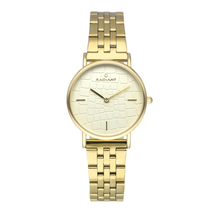 RELOJ RADIANT DORADO COCODRILO