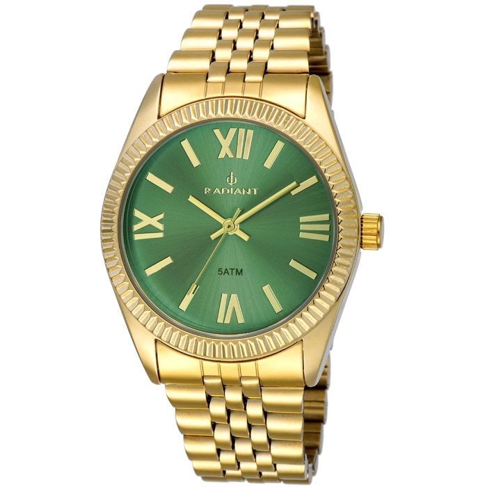 RELOJ RADIANT DORADO Y VERDE